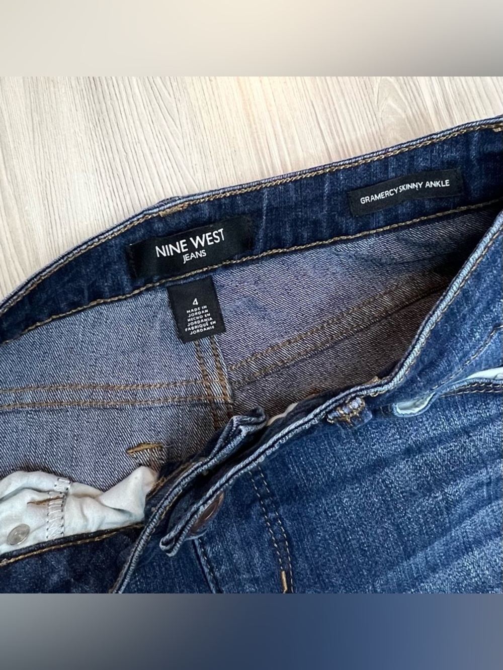 Nine West Gramercy Skinny Ankle Jeans‎ Women's Size 4 Blue Denim Stretch - Picture 2 of 6